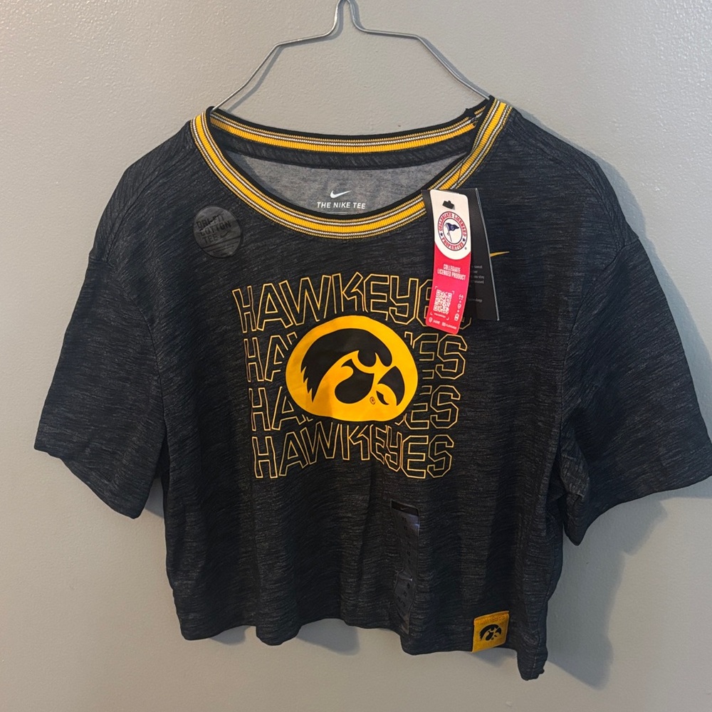 Nike Charcoal and Yellow Hawkeyes Graphic Tee